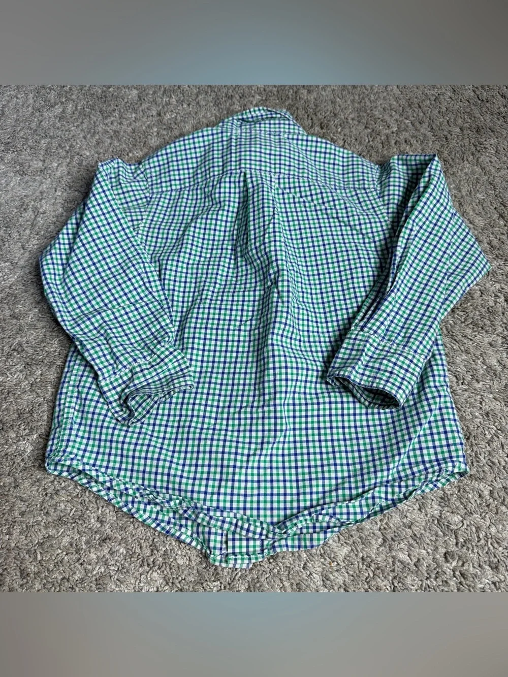 Ralph Lauren Plaid Long Sleeve Button Down Shirt & T-shirt 3T blue big pony logo